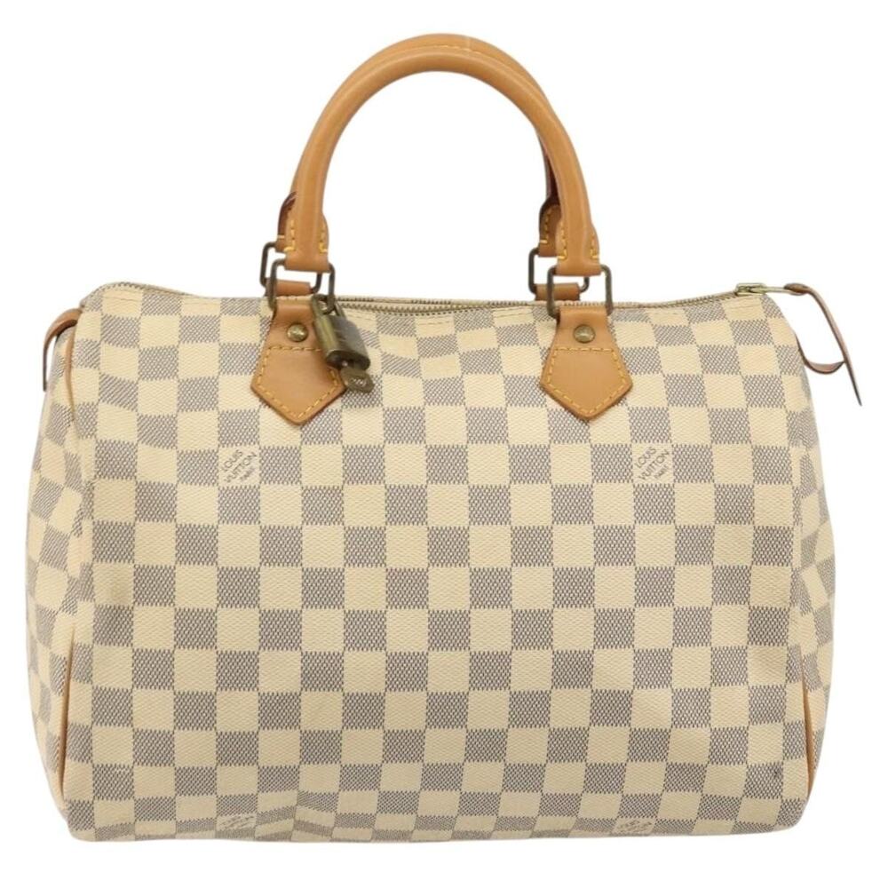 Louis Vuitton Damier Azur Speedy 30 Handbag White